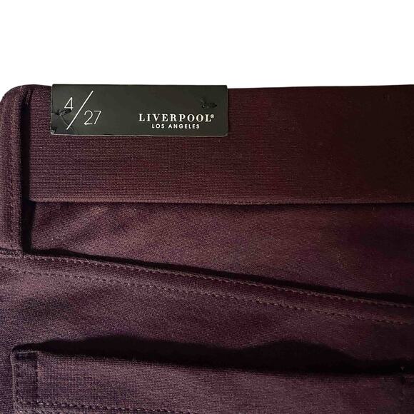 Womens Liverpool The Gia Glider Aubergine Skinny Pant Purple Ponte Size 4/27 NWT - Picture 7 of 10